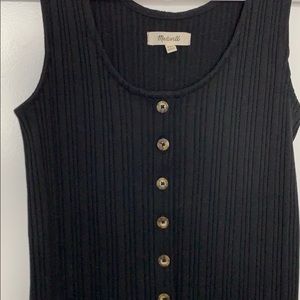 Madewell knit ribbed button down tank XXS